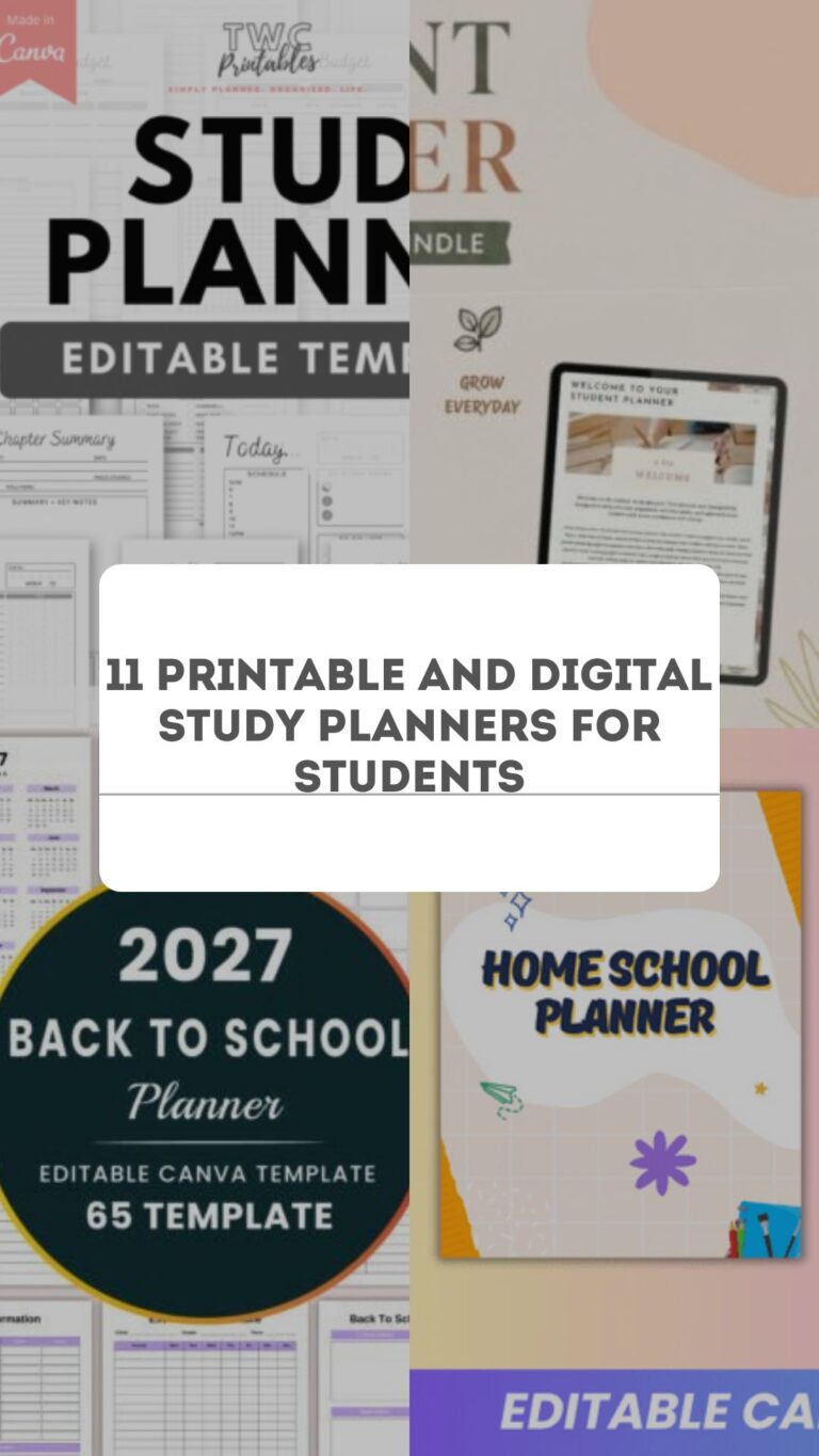 11 Printable and Digital Study Planners for Students
