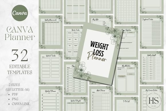 Flowers Weight Loss CANVA Planner