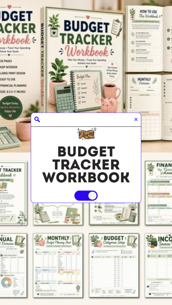 printable budget planner: 2. Budget Tracker Workbook original product preview