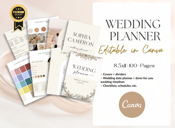 Wedding Planner Canva Templates Editable