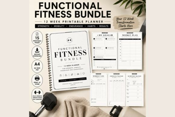 weight loss tracker: 10. 12-Week Fitness Planner Bundle for Short-Term Goals original product preview
