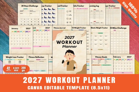 weight loss tracker: 7. 2027 Workout Planner for Combining Fitness and Weight Tracking original product preview