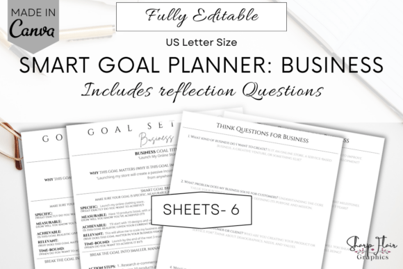 goal planner: 7. Business Smart Goal Planner Canva Template original product preview