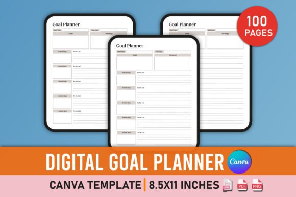 goal planner: 5. Free Digital Goal Planner Canva Interior original product preview