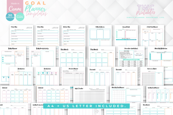 goal planner: 1. Goal Planner Canva Templates | Ice Cream original product preview