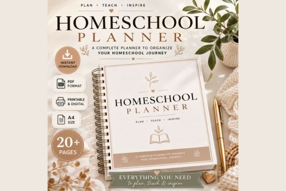 Homeschool Planner Printable PDF Graphics