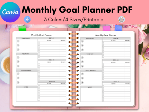 goal planner: 2. Monthly Goal Planner & Monthly To-Do List original product preview