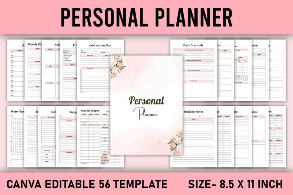 weight loss tracker: 8. Personal Planner Canva Template for a Broader Approach original product preview
