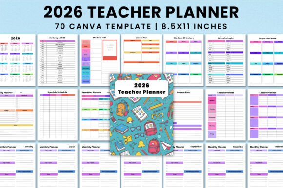 Premium 2026 Teacher Planner For Canva