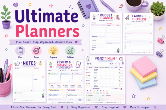 goal planner: 13. Ultimate Planners Bundle PDF original product preview