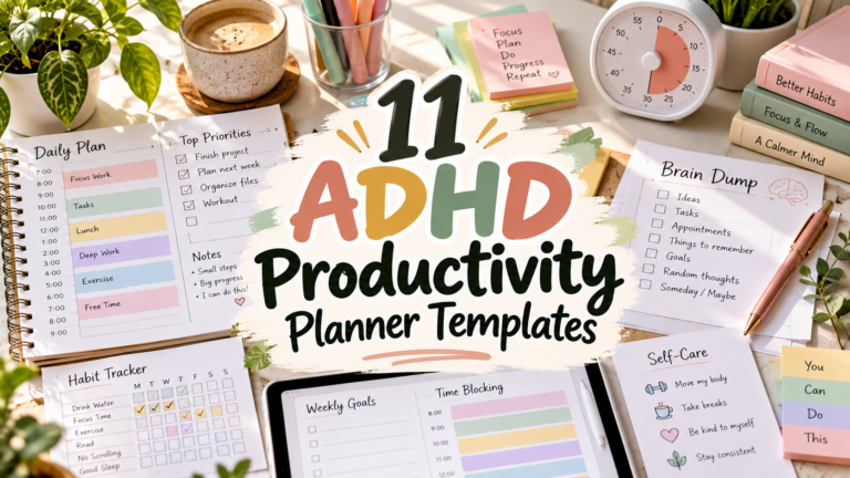 11 ADHD Productivity Planner Templates for Better Focus