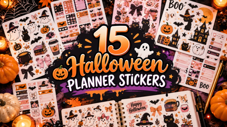 15 Halloween Planner Stickers for Spooky October Pages