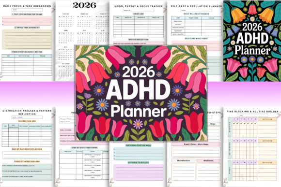 ADHD productivity planner - 2026 ADHD Focus Planner