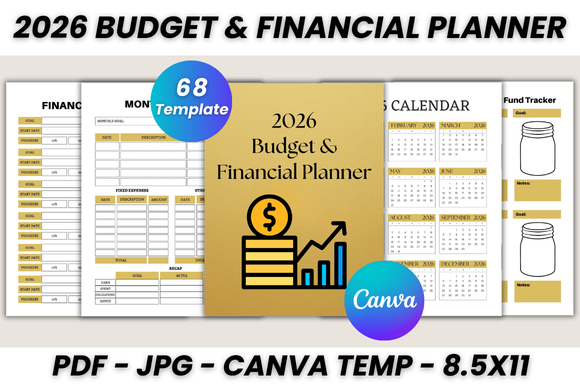 Personal Finance Planner — 2026 Budget & Financial Planner Canva product preview