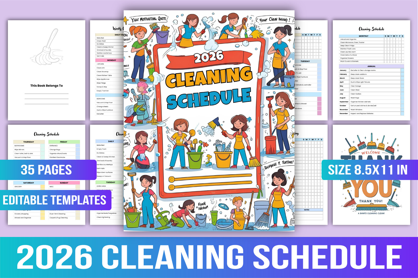 Cleaning Planner — 2026 Cleaning Schedule Planner product preview