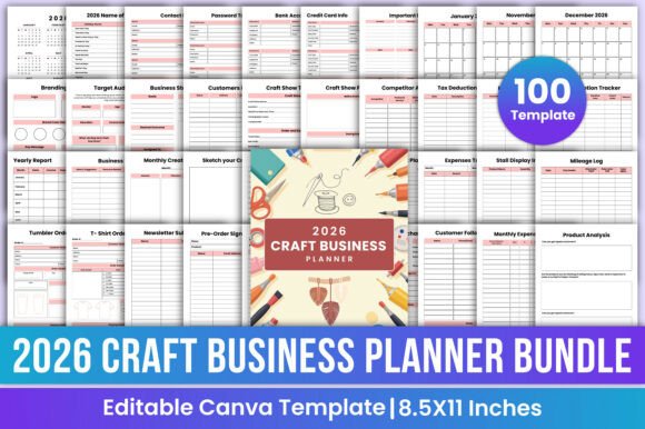 Small business planner - 2026 Craft Business Planner Bundle