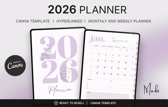 2026 digital planner Canva template