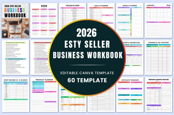 Small business planner - 2026 Etsy Seller Business Workbook