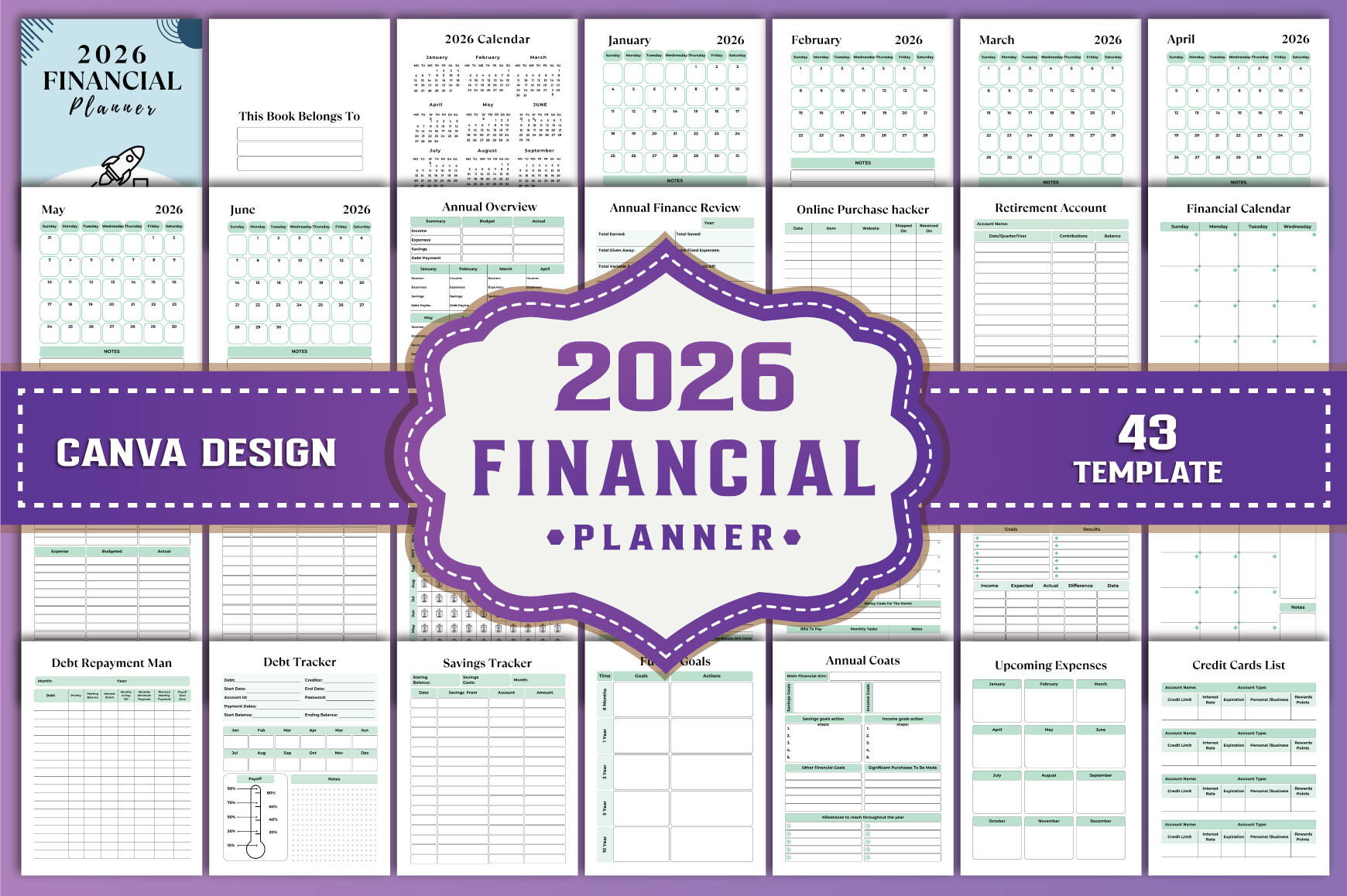 Personal Finance Planner — 2026 Financial Planner Canva KDP product preview