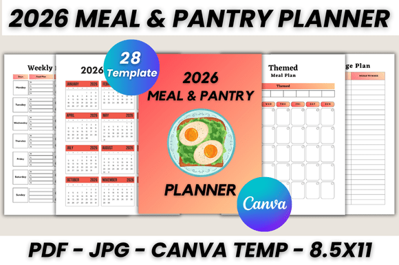 2026 Meal & Pantry Planner Canva