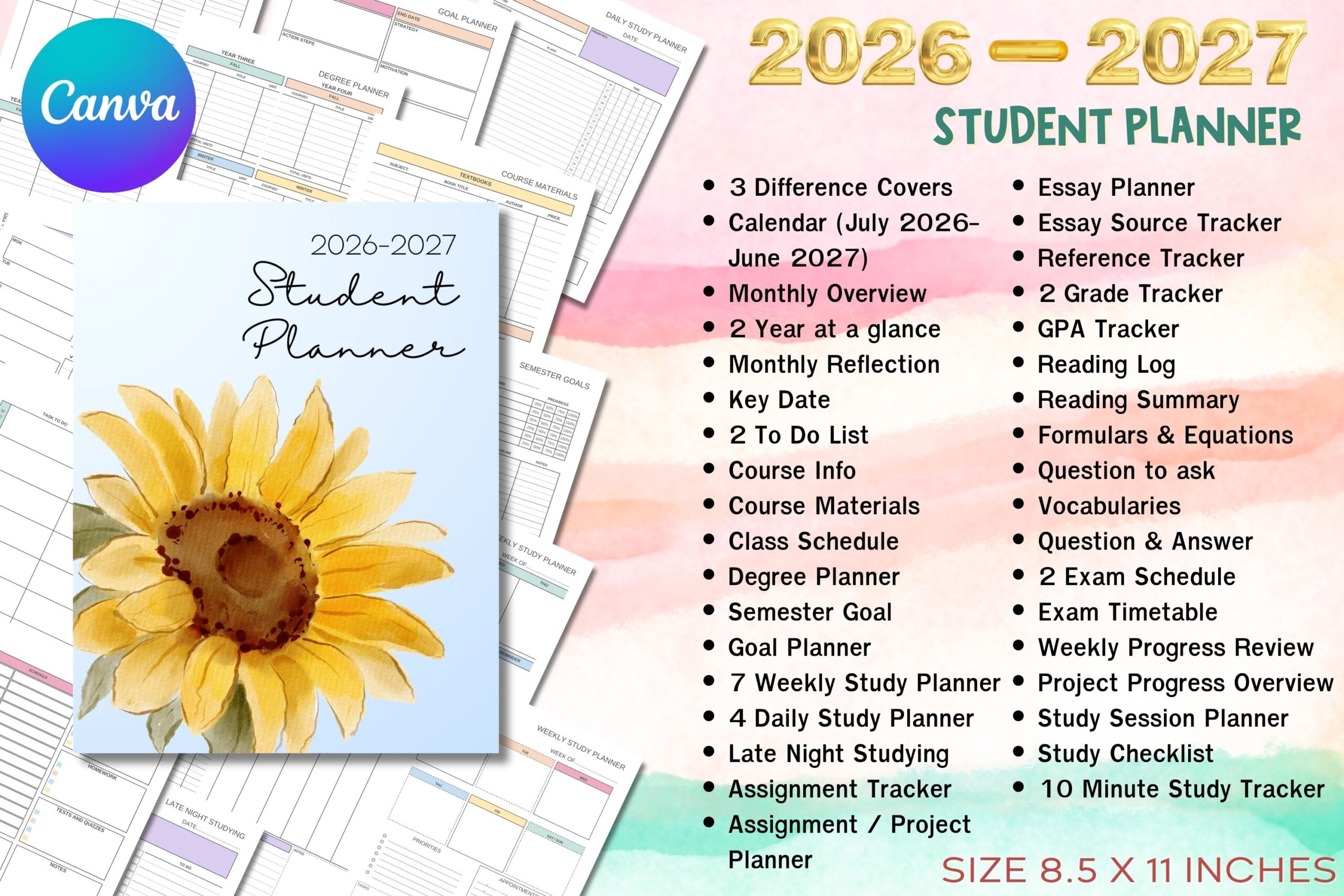 Student Planner — 2026–2027 Student Planner product preview