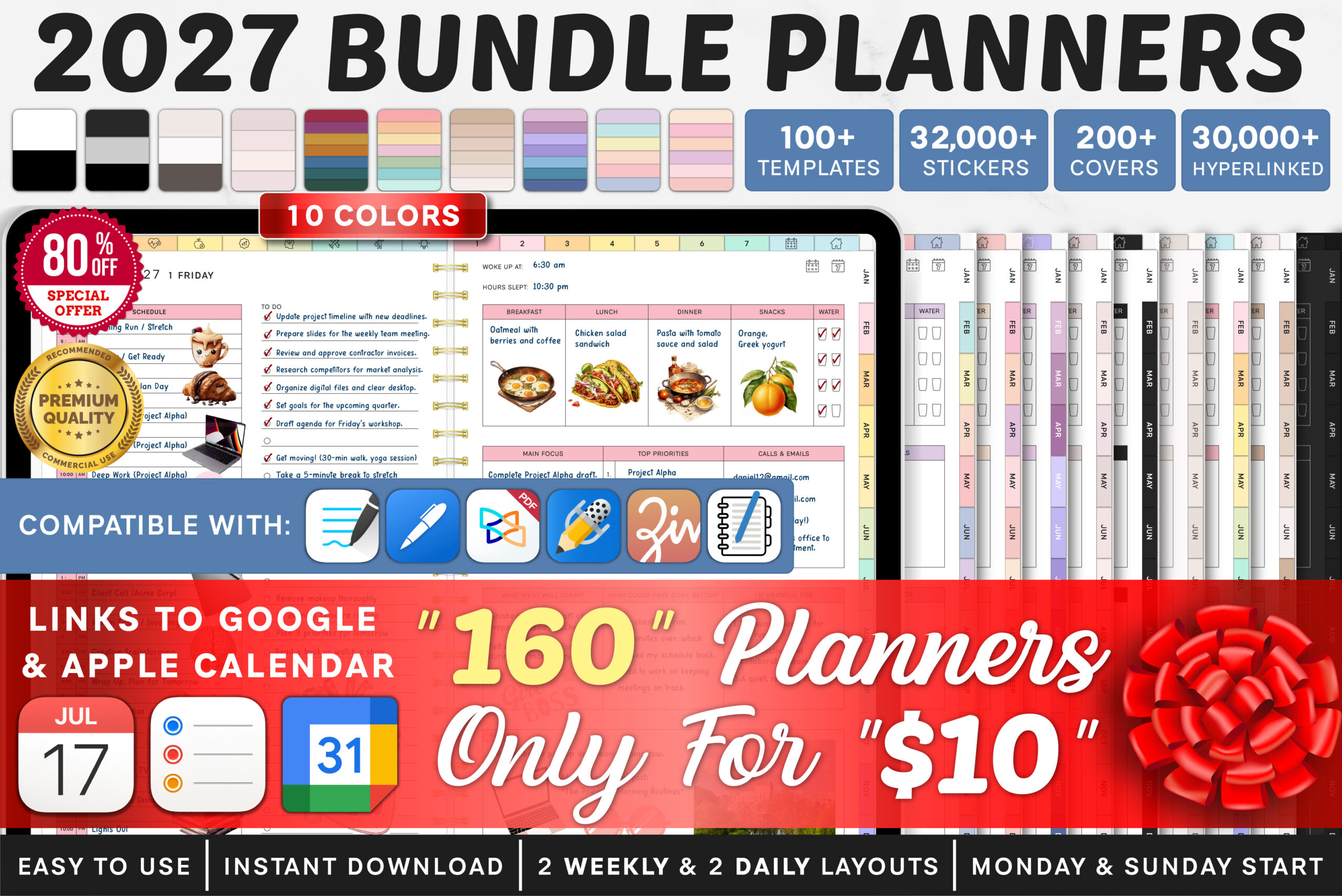 2027 Digital Planner — 2027 Bundle Digital Planner, Goodnotes product preview