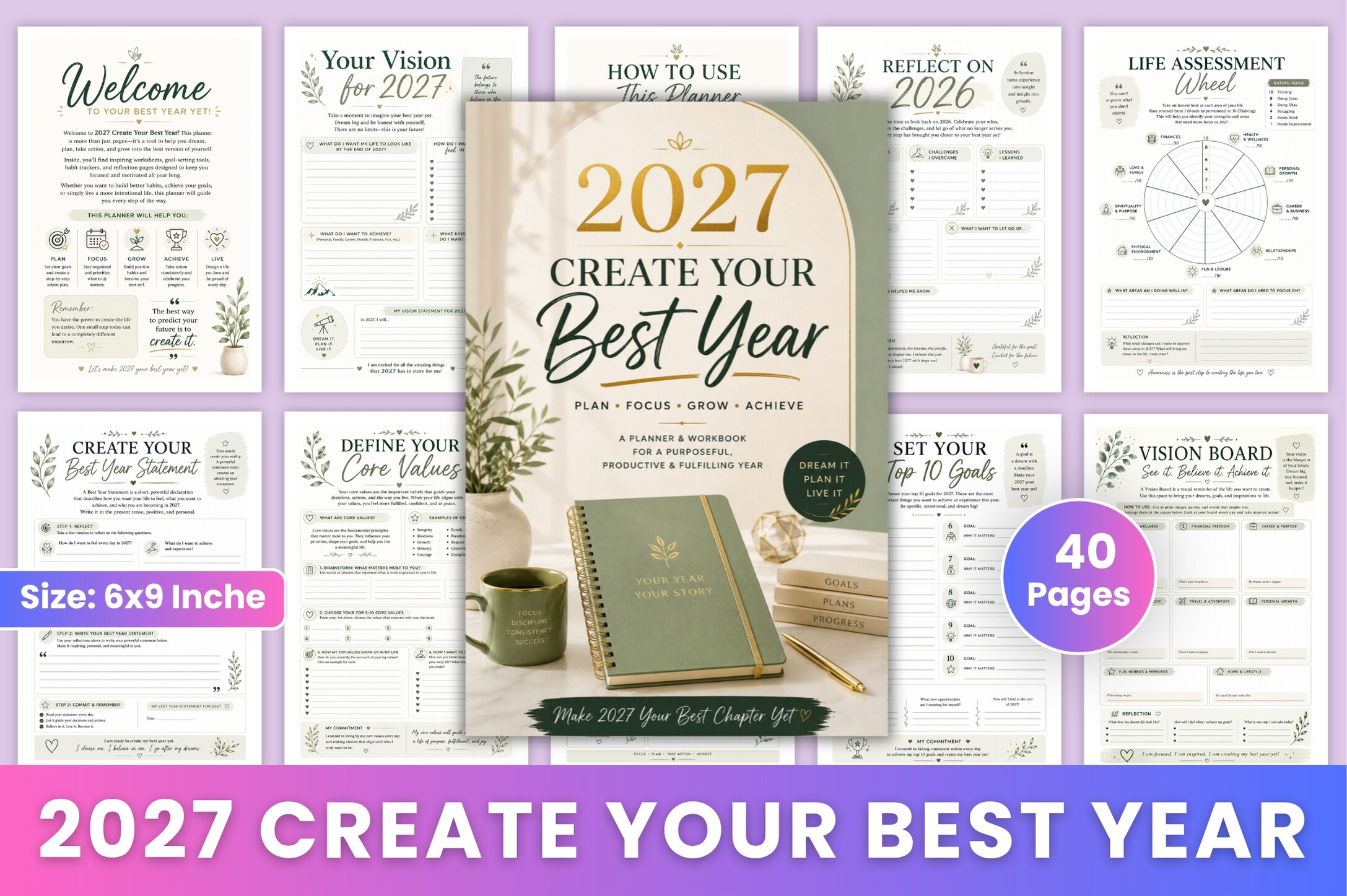 90 Day Goal Planner — 2027 Create Your Best Year Planner by KDP Mart