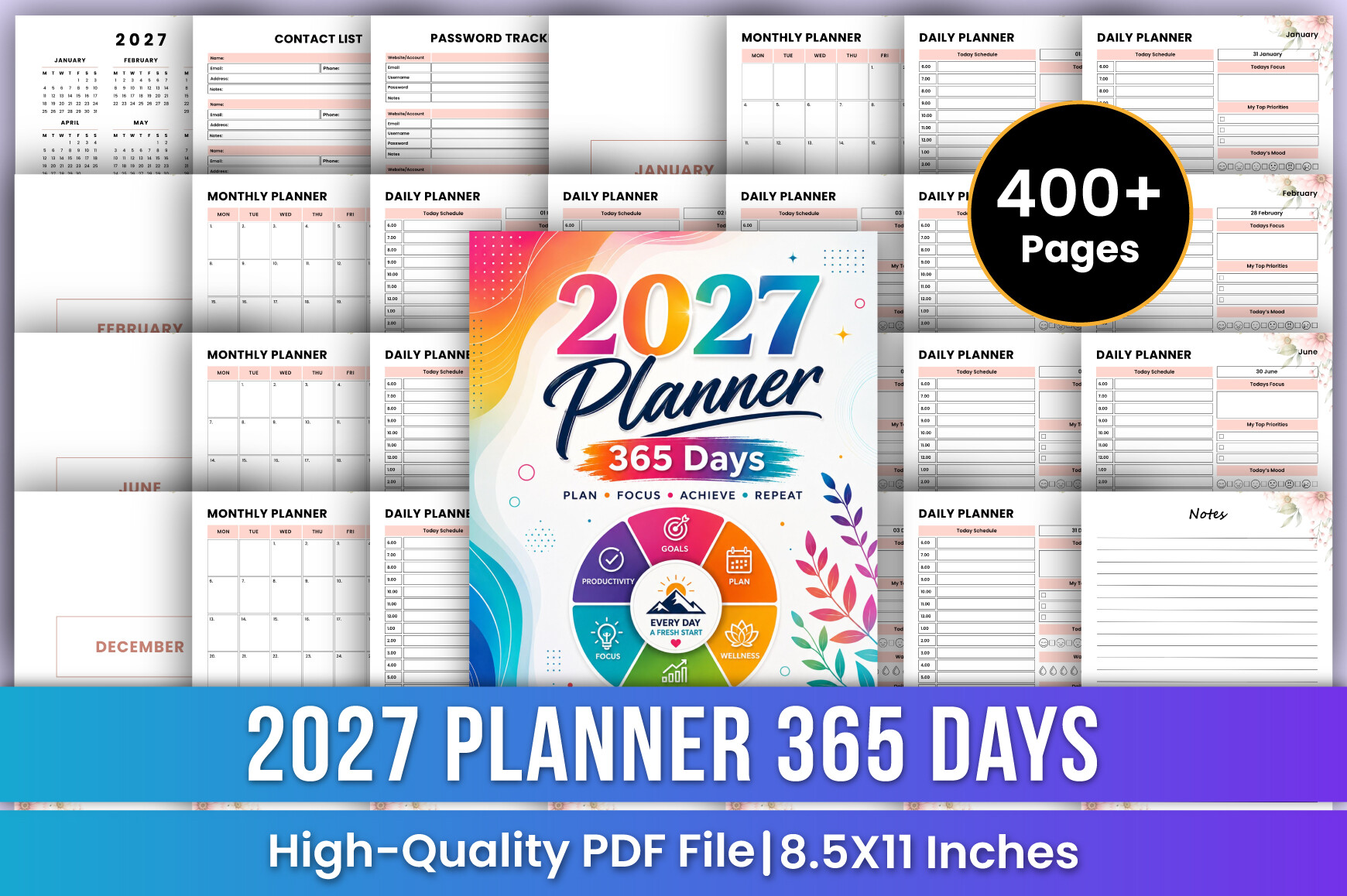 2027 Planner — 2027 Planner 365 Days | Daily, Monthly product preview