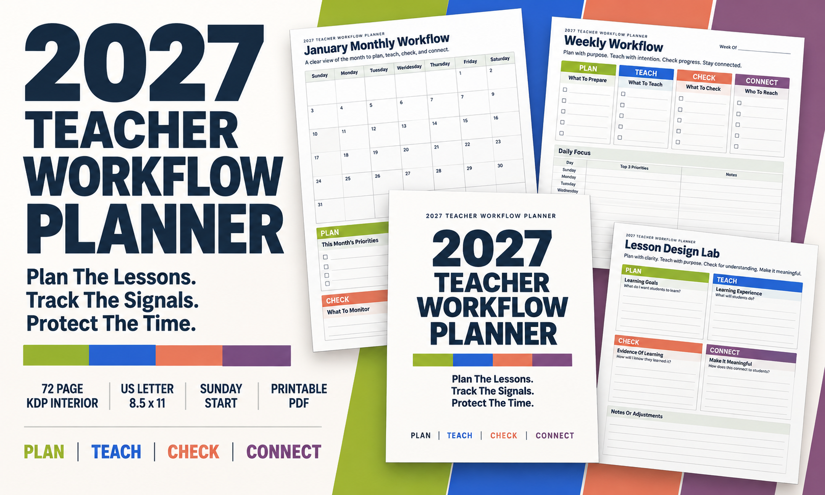 Teacher Gradebook Planner — 2027 Teacher Workflow Editable Planner product preview