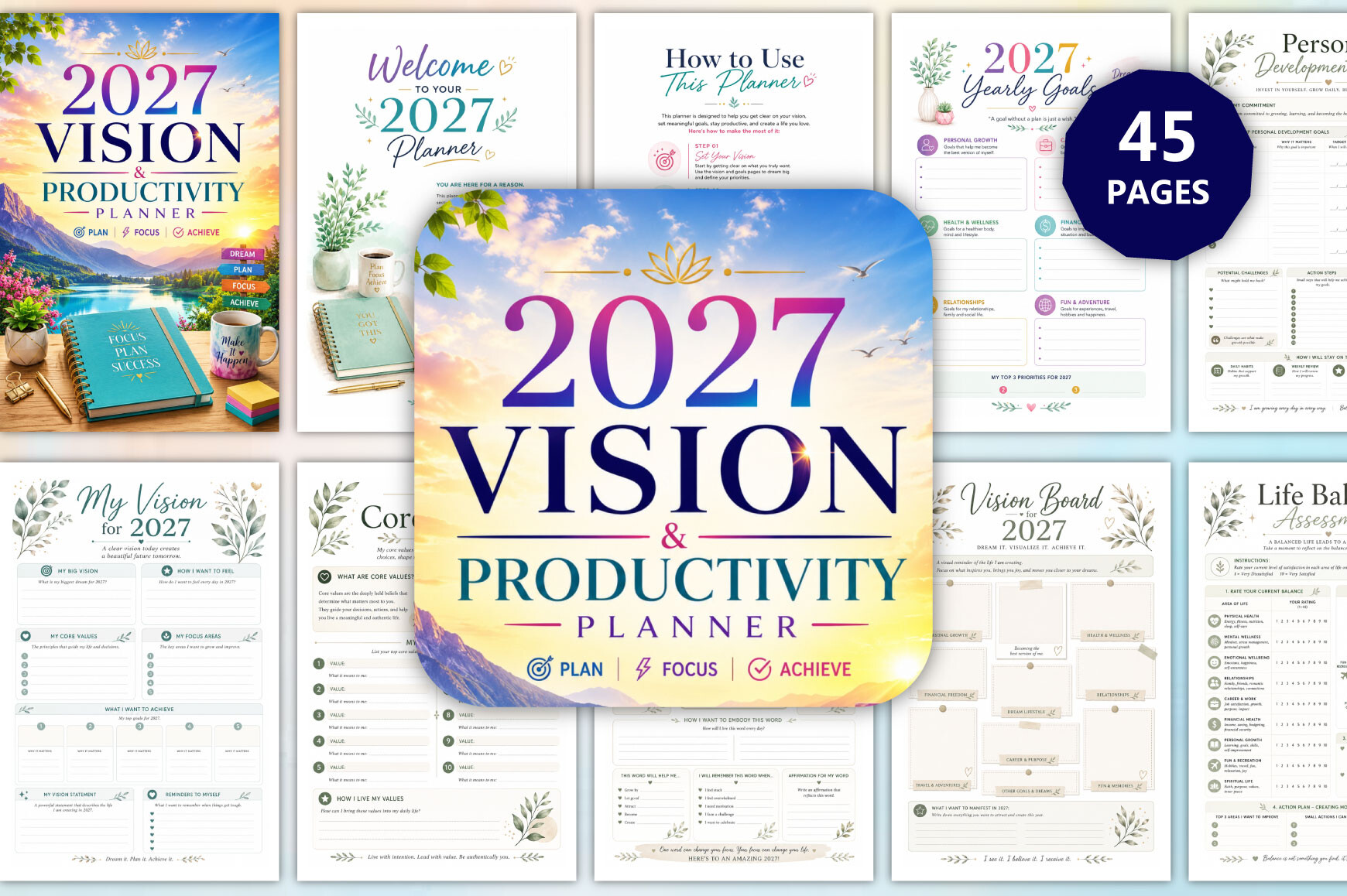 Personal productivity planner - 2027 Vision & Productivity Planner