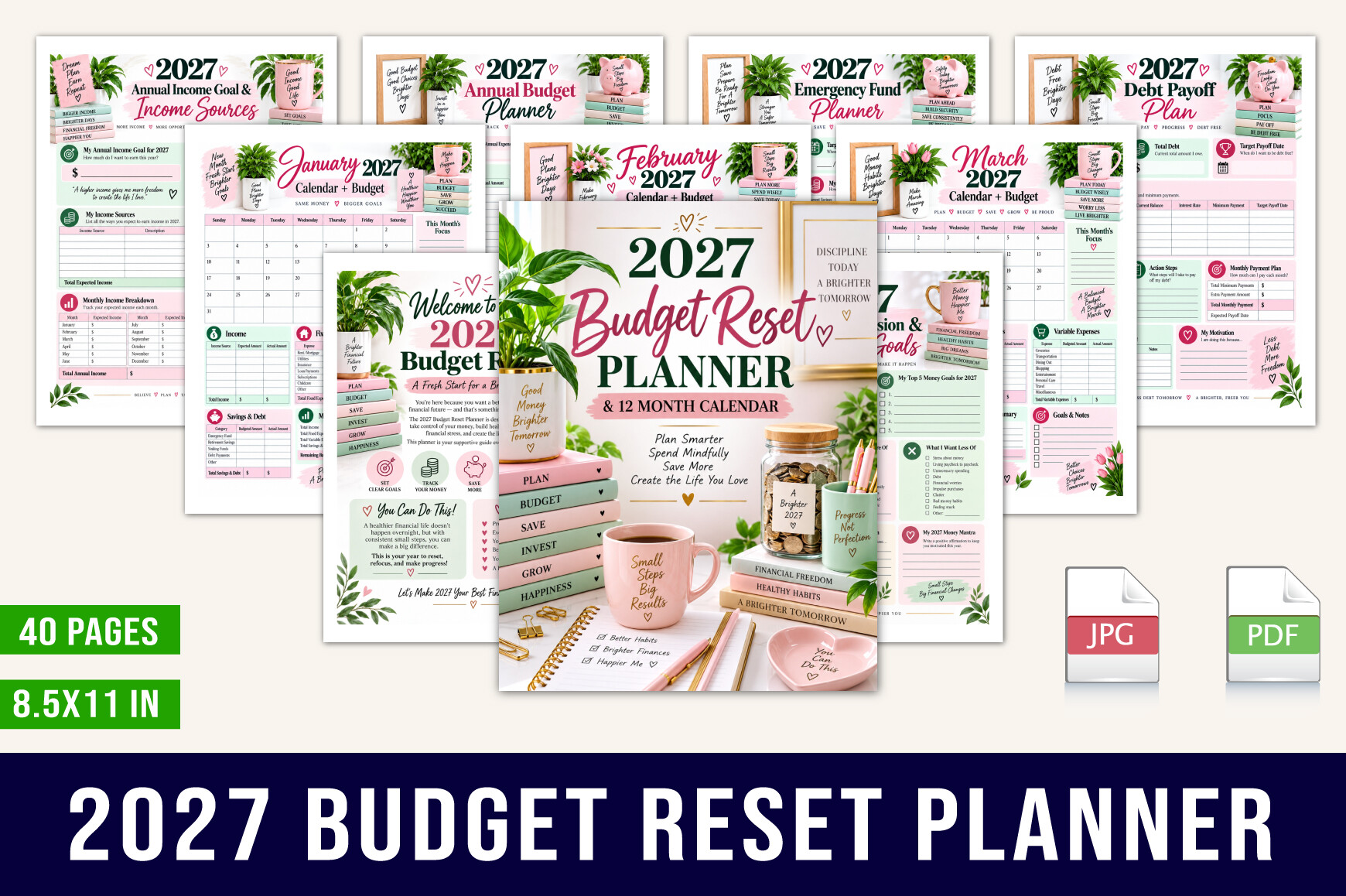 2027 Budget Planner: 2027 Budget Reset Planner with Spending-Habit Reviews original product preview