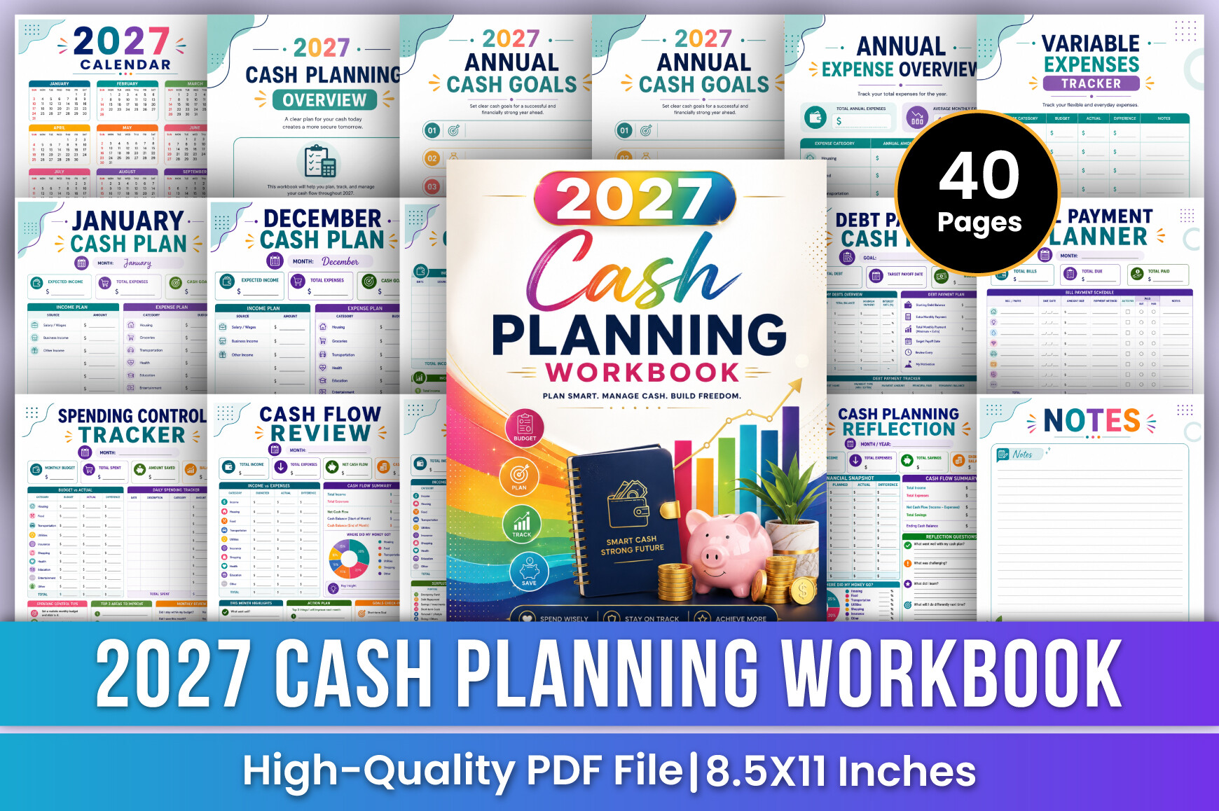 2027 Budget Planner: 2027 Cash Planning Workbook with Balance Tracking original product preview