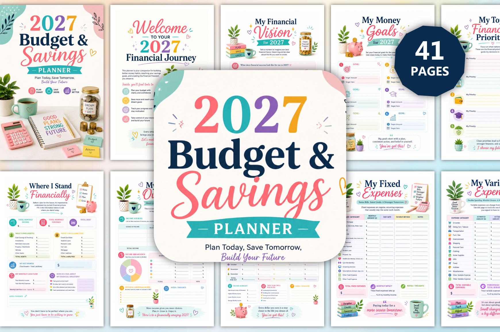 2027 Budget Planner: Compact 2027 Budget and Savings Planner original product preview