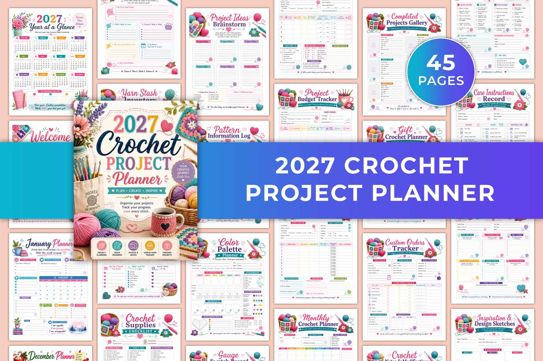 Crochet Planner: Dated 2027 Crochet Planner for Future Projects original product preview