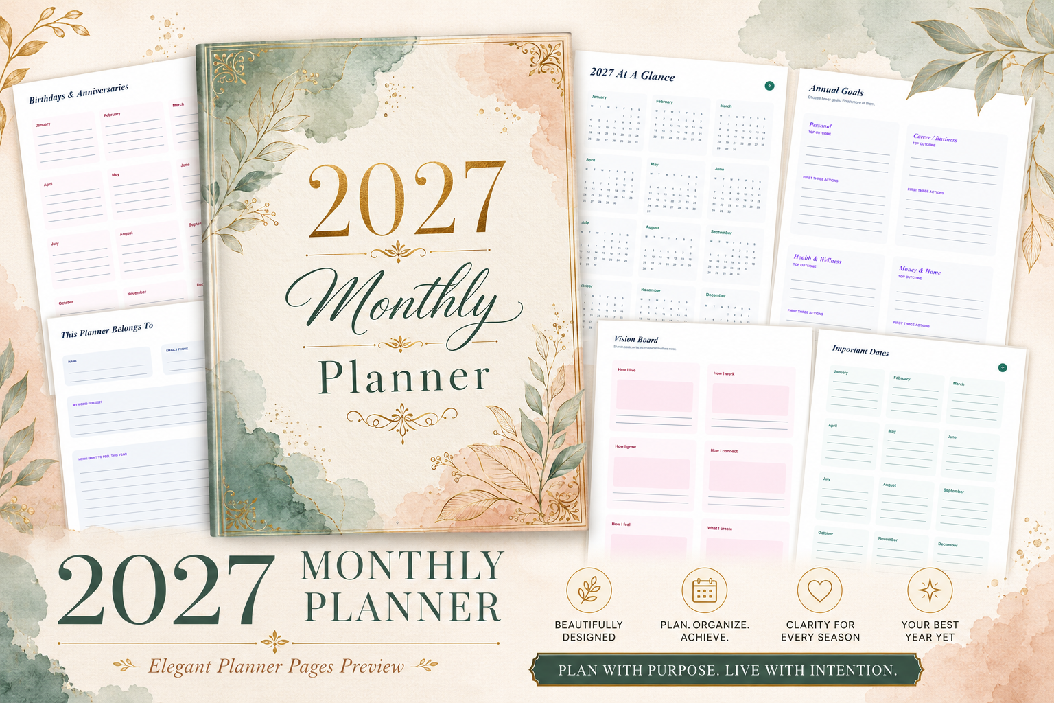 2027 Monthly Planner — Complete 2027 Monthly Planning System by Aamo