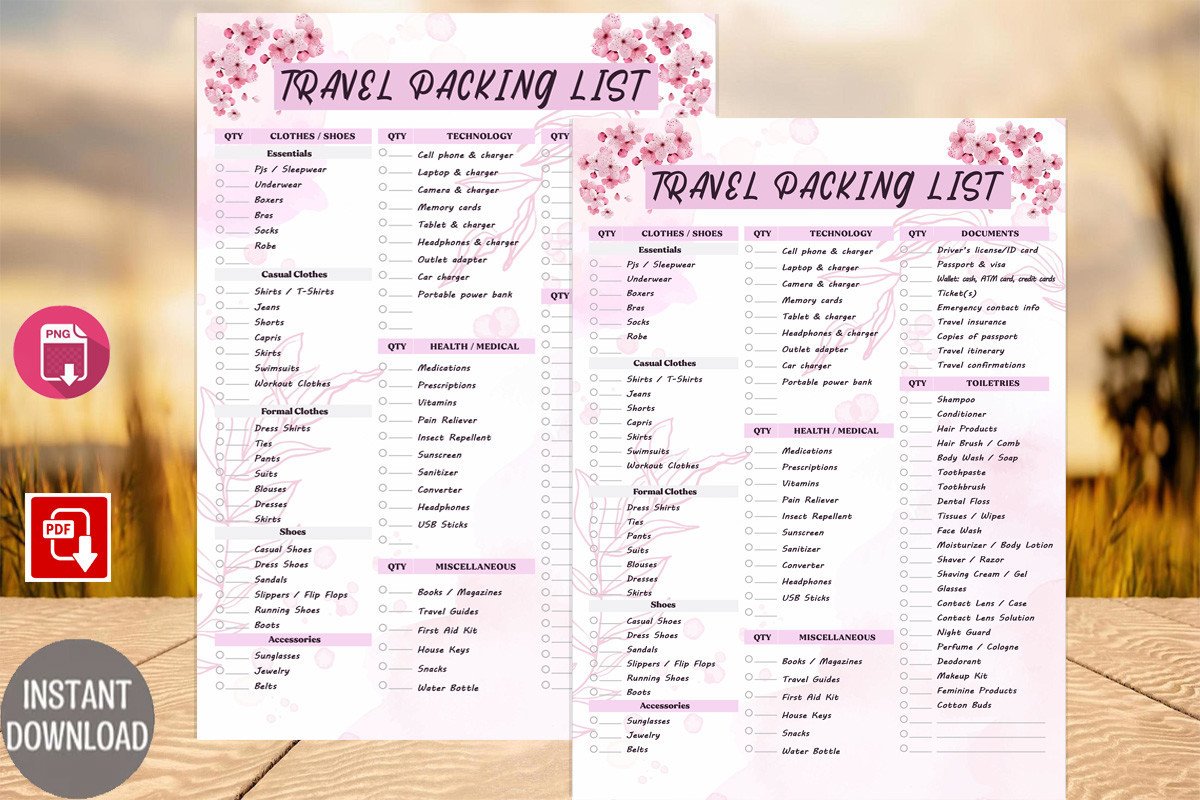 Holiday Packing List: Pre-Filled and Blank Packing Lists in A4 and A5 original product preview