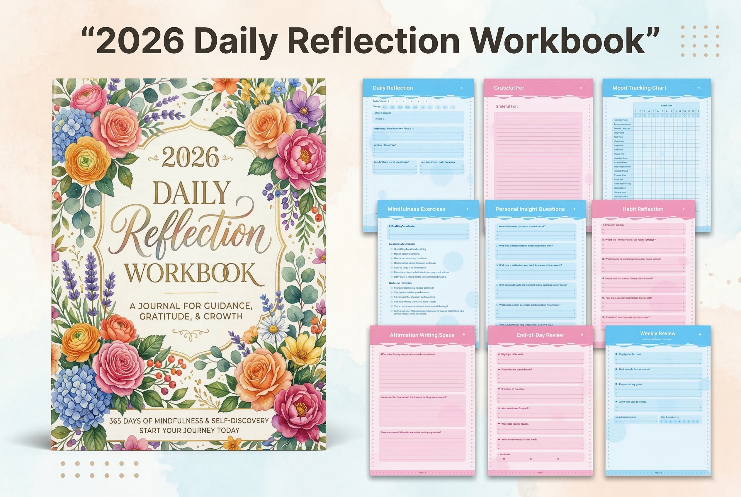 Daily Reflection Journal: A 2026 Letter-Size Workbook for Morning and Evening Entries original product preview
