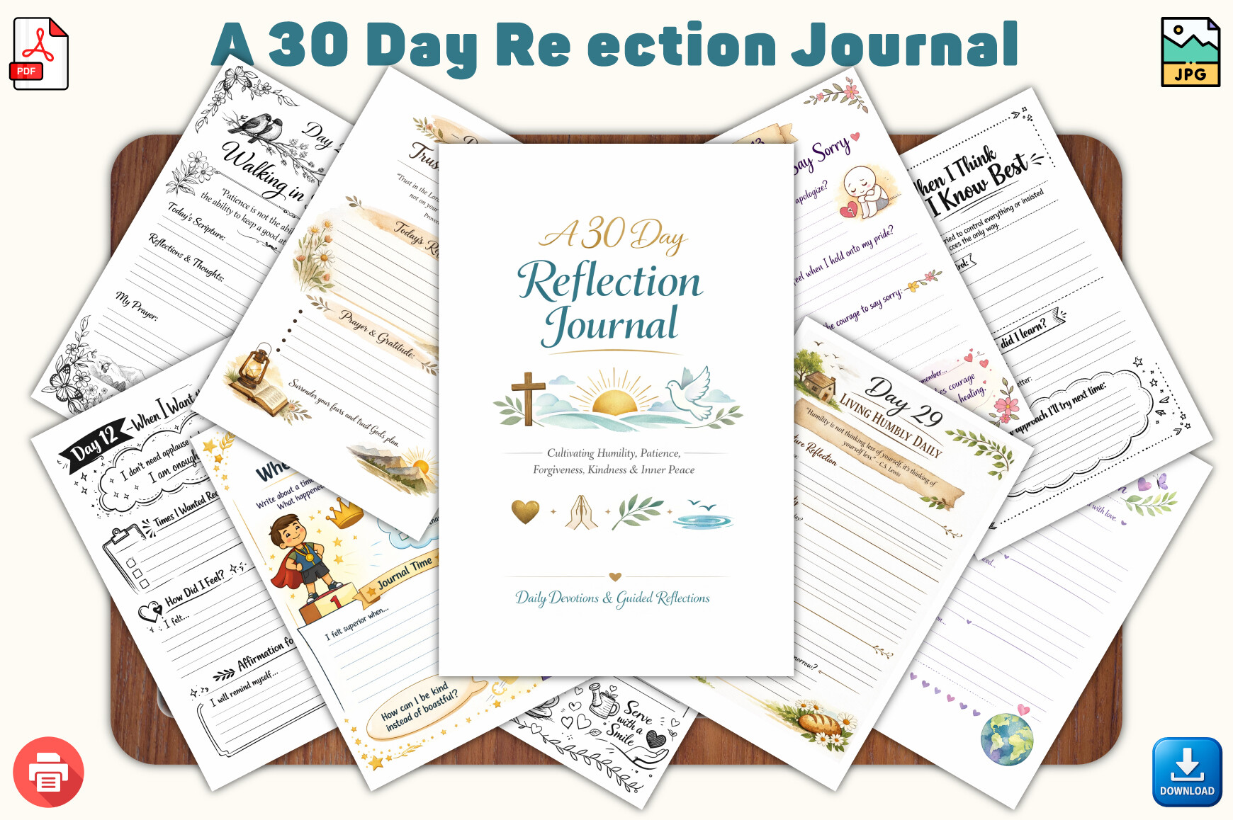 Daily Reflection Journal: Thirty Daily Reflection Pages with Devotional Styling original product preview