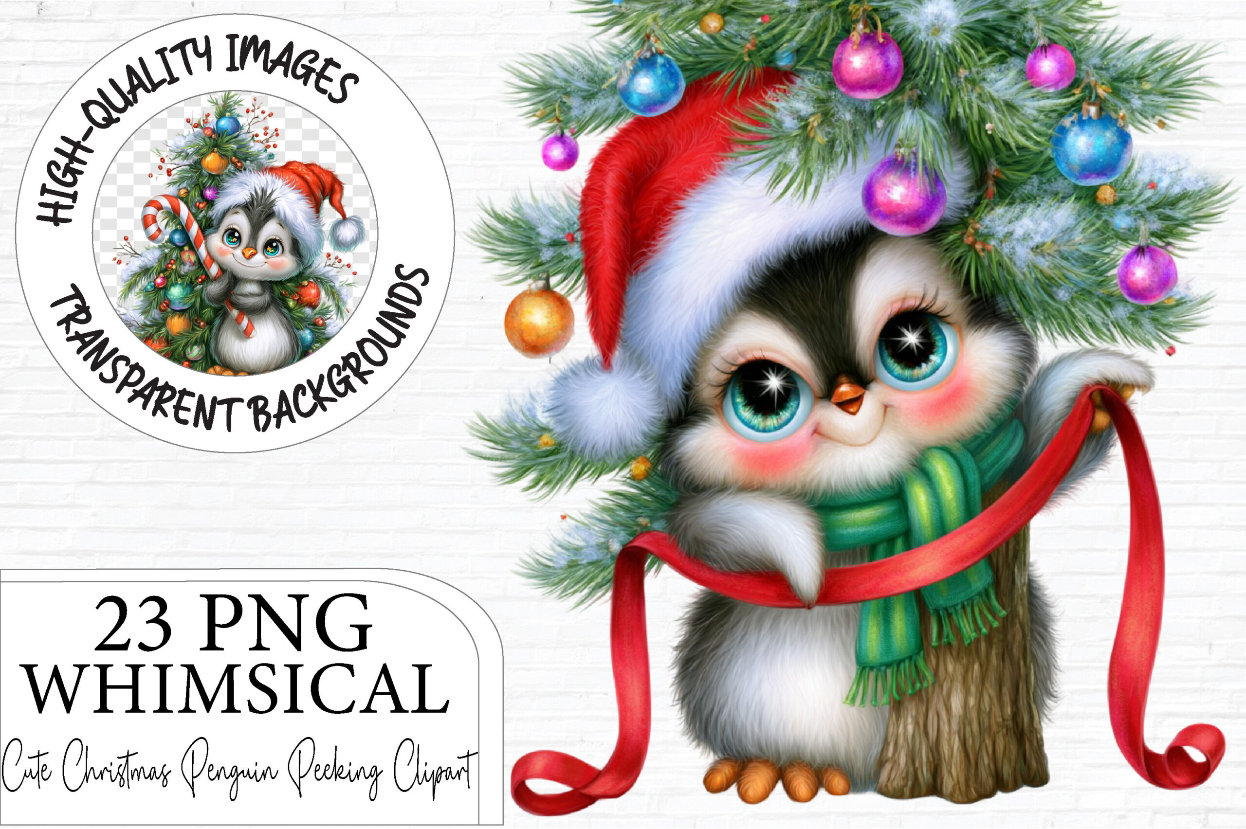Penguin Stickers: Twenty-Three Penguins Peeking from Holiday Frames and Props original product preview