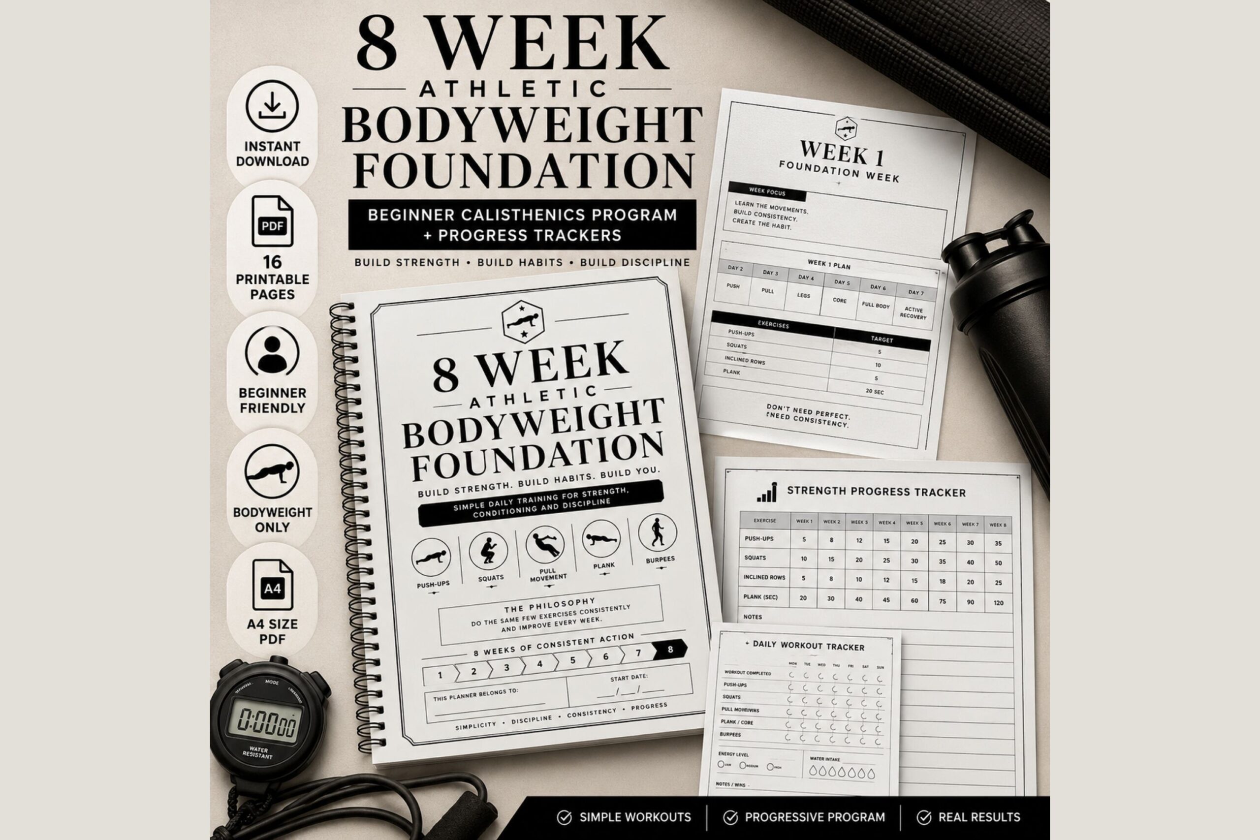 8-Week Bodyweight Workout Planner