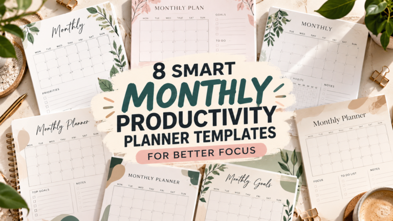 Monthly productivity planner templates