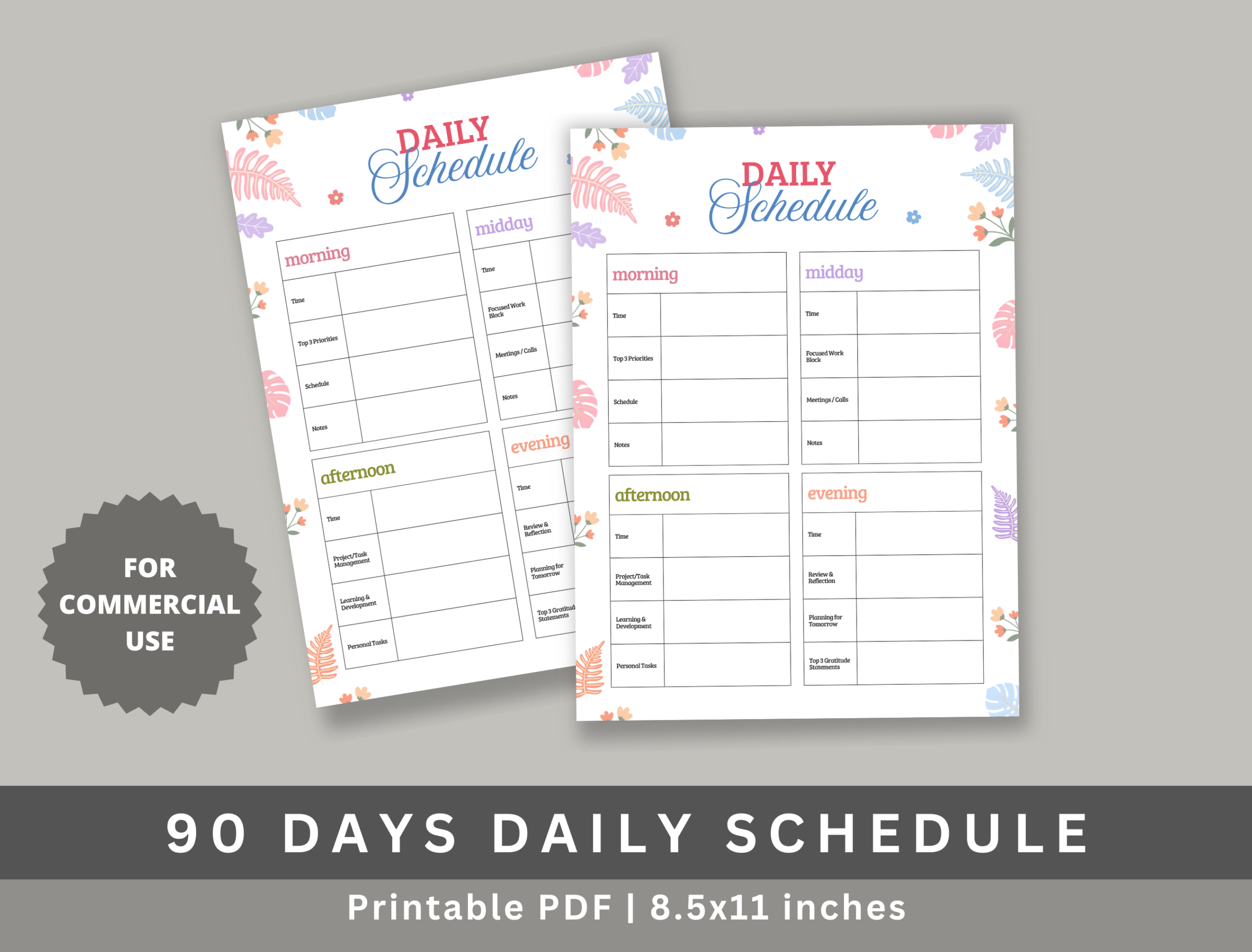 90 Day Goal Planner — 90-Page Daily Schedule Interior by Planners Campus