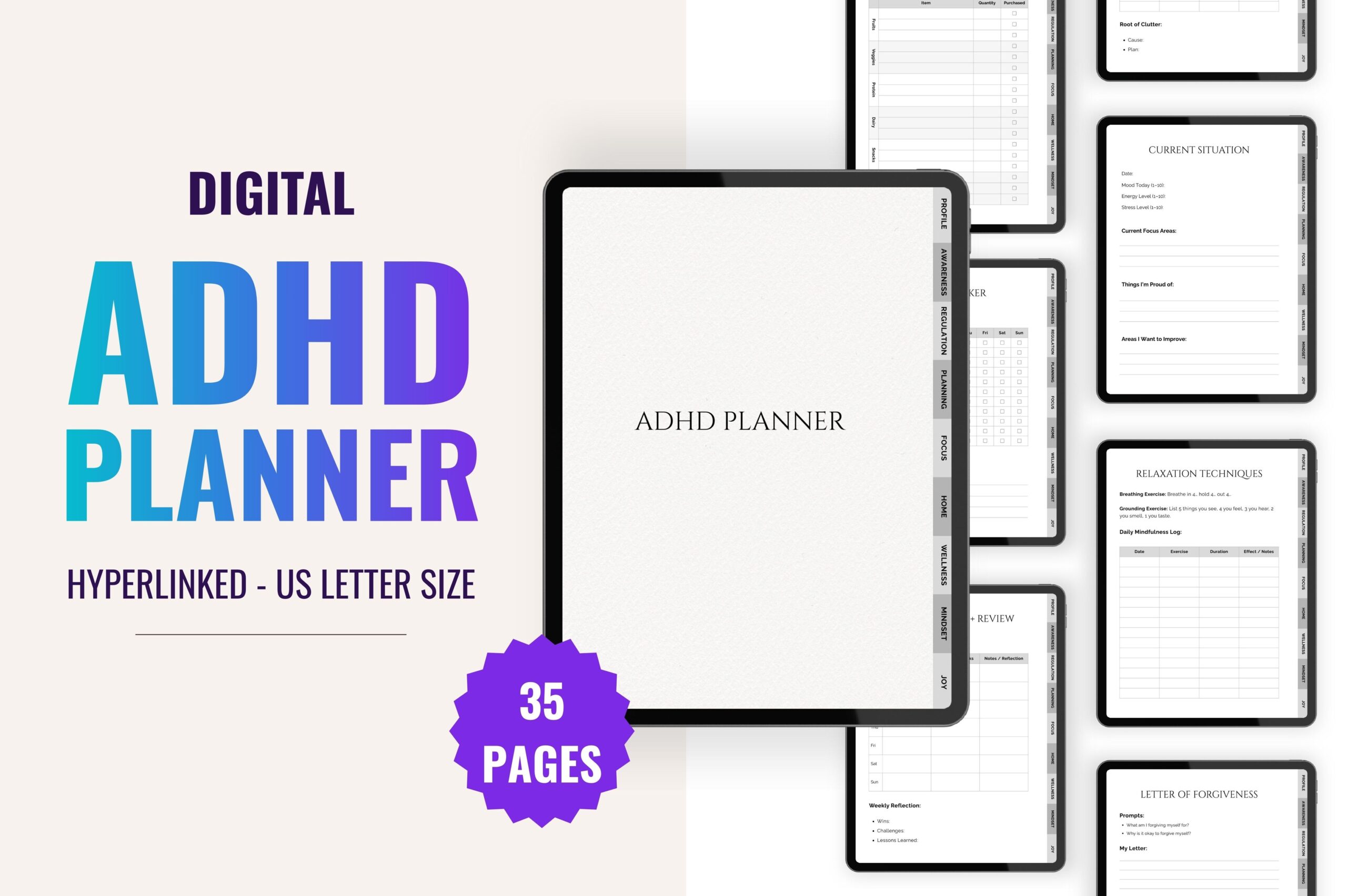 ADHD planner - ADHD Digital Planner for GoodNotes