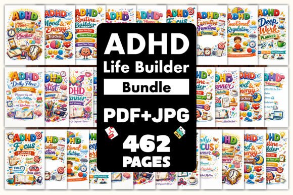 ADHD productivity planner - ADHD Life Builder Bundle