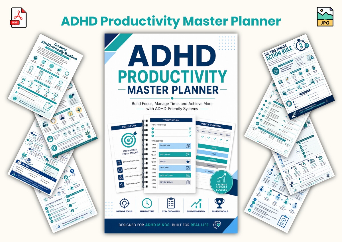 Personal productivity planner - ADHD Productivity Master Planner