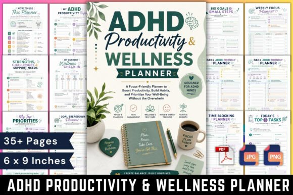 ADHD productivity planner - ADHD Productivity & Wellness Planner