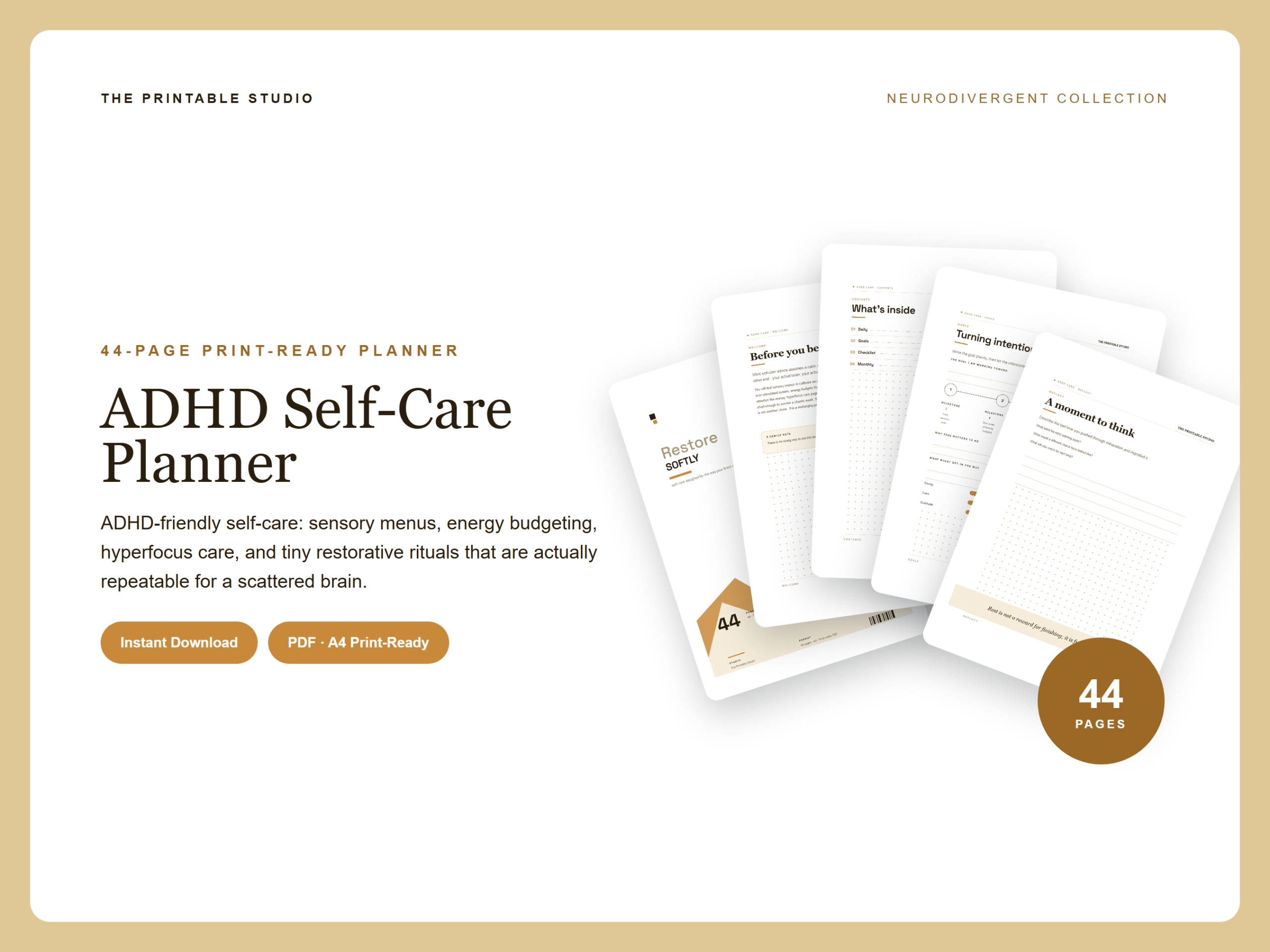 ADHD planner - ADHD Self-Care Planner Printable