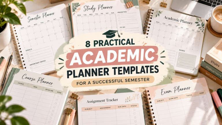 8 practical academic planner templates for a successful semester