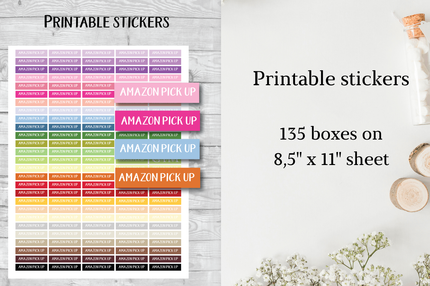 shopping planner stickers: Amazon Pickup Reminder Label Sheet original product preview