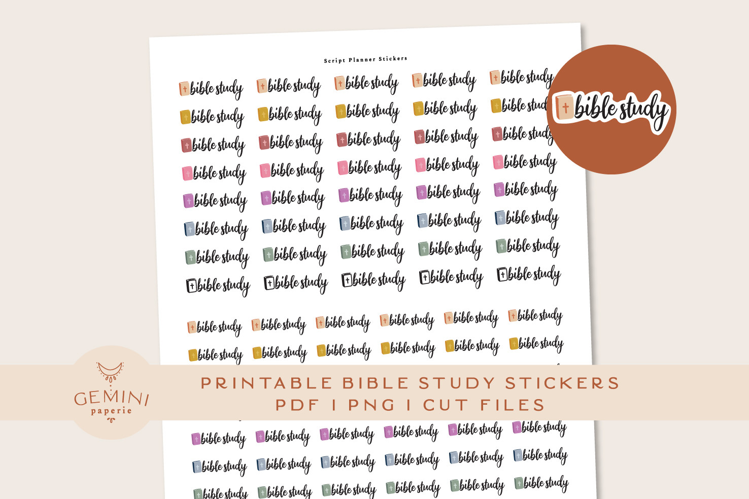 christian planner stickers: Eighty Bible Study Labels with Cutting Instructions original product preview